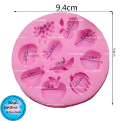 Khuôn Silicon - Trái Cây - Táo Chuối Nho Táo Lê Vĩ 8c 2.6cm Tròn TH