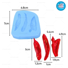 Khuôn Silicon - Rau Củ - Miếng Lát Ớt 3c