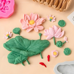 Khuôn Silicon - Mặt Ép Hoa Sen - Sen Cánh Rũ 4.5cm
