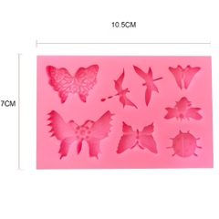 Khuôn Silicon - Động Vật - Sinh Vật Bướm Kiểu - Bọ - Chuồn Chuồn - 8c