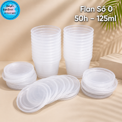Hộp Nhựa - Tròn Bánh Flan - Số 0 125ml - Set 50