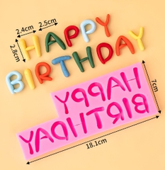 Khuôn Silicon - Chữ Lăn Happy Birthday