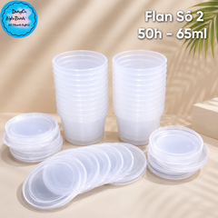 Hộp Nhựa - Tròn Bánh Flan - Số 2 65ml - Set 50