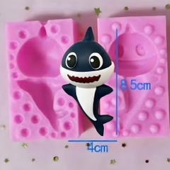 Khuôn Silicon -Sinh Vật Biển - Cá Mập Baby Shark 8.5cm 2 Mảnh