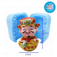 Khuôn Silicon - Ông Thần Tài Thỏi Vàng 2 Mảnh 9.7cm