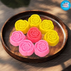 [10 cup] Khuôn Silicon - Cup Set 5cm - M64 Hoa Hồng
