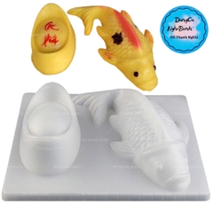 Vĩ Nhựa PP - Cá Chép 23cm - 1c - Cá 23cm và Thỏi Vàng 12cm