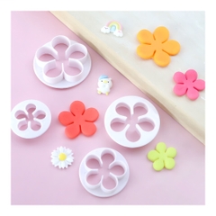 Vòng Ấn Cắt - Xôi Đậu Rau Cau - Set 4 Khuôn Cắt Cutter Hoa Mai