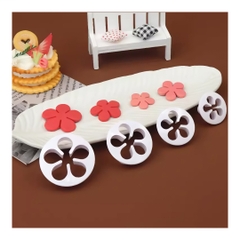 Vòng Ấn Cắt - Xôi Đậu Rau Cau - Set 4 Khuôn Cắt Cutter Hoa Mai