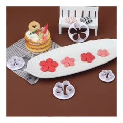 Vòng Ấn Cắt - Xôi Đậu Rau Cau - Set 4 Khuôn Cắt Cutter Hoa Mai
