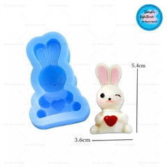 Khuôn Silicon - Động Vật - Con Thỏ Tim 5.4cm