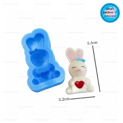 Khuôn Silicon - Động Vật - Con Thỏ Tim 5.3cm