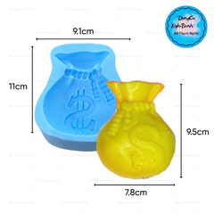 Khuôn Silicon - Tết Túi Tiền $- kích thước 11*9*3.3cm - Túi Vàng Chữ $