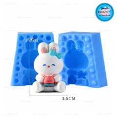 Khuôn Silicon - Động Vật - Con Thỏ Cà Rốt Nơ 2 Mảnh 5.5cm