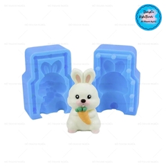 Khuôn Silicon - Động Vật - Con Thỏ Ôm Cà Rốt 2 Mảnh 7.6cm