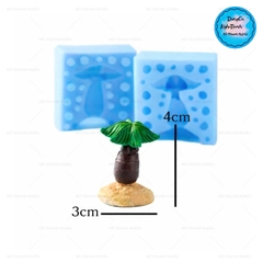 Khuôn Silicon - Gốc Thân Cây - Cây Dừa 2 Mảnh 4cm
