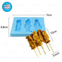 Khuôn Silicon - Món Ăn - Miếng Thịt Xuyên 3C 8.3cm