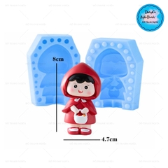 Khuôn Silicon - Em Bé - Bé Gái Khăn Đỏ #37 2 Mảnh 8cm Cầm Giỏ