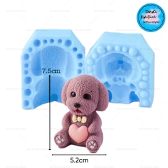Khuôn Silicon Động Vật Con Chó Tim 2 Mảnh 7.5cm