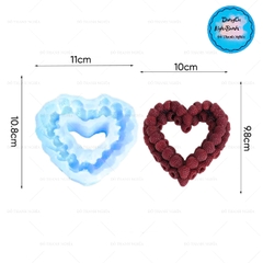 Khuôn Silicon - Trái Cây Berry - Vòng Trái Tim Mâm Xôi 10cm