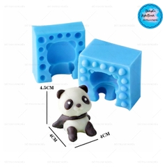 Khuôn Silicon - Động Vật - Gấu Trúc 2 Mảnh 4.5cm Ngồi Ngửa