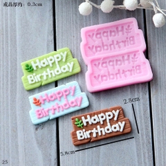 Khuôn Silicon - Chữ Happy - Lá 2c 5.8cm