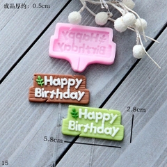 Khuôn Silicon - Chữ Happy - Lá 1c 5.8cm