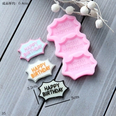 Khuôn Silicon - Chữ Happy - Nhọn 3c 5cm