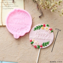 Khuôn Silicon - Chữ Happy Morthers Day 8.5cm