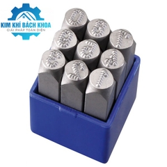 P012 bộ đục số chấm bi 3-8mm, bao gồm 9 ký số độ cứng 58-50HRC