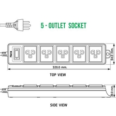 5 Ổ CẮM CHỊU TẢI + DÂY DÀI 3M,5M 10A/16A -ET05-10A/16A-3M/5M-W/B