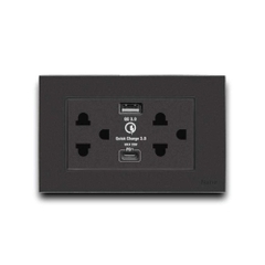 BỘ MẶT NHỰA + Ổ CẮM ĐÔI 3 + 1 CỔNG USB 1 CỔNG TYPE C CP-66UW