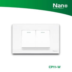 BỘ MẶT NHỰA + 2 CÔNG TẮC TO  CP11-W