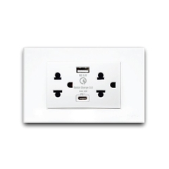 BỘ MẶT NHỰA + Ổ CẮM ĐÔI 3 + 1 CỔNG USB 1 CỔNG TYPE C CP-66UW