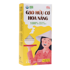 Gạo hữu cơ hoa nắng vàng lúa chín hộp 2kg