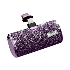 Sạc Dự Phòng Lấp Lánh iWALK – 4500mAh, 2 Cổng Lightning & USB-C, Đính Đá Sang Trọng, Nhỏ Gọn Như Thỏi Son