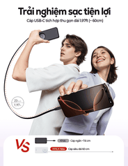 Sạc dự phòng iWALK LinkPod Reel Slim 10000mAh – Siêu mỏng 0.7 inch – Sạc nhanh 30W – Cáp USB-C rút gọn