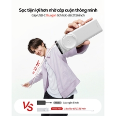 Sạc dự phòng iWALK LinkPod Reel 20000mAh – Sạc nhanh 65W – Cáp USB-C rút gọn – Sạc laptop