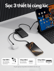 Sạc dự phòng iWALK LinkPod Reel Slim 10000mAh – Siêu mỏng 0.7 inch – Sạc nhanh 30W – Cáp USB-C rút gọn