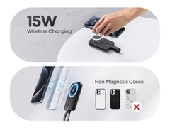 Sạc Dự Phòng 10000mAh - Nam Châm Không Dây 15W & Nhanh 30W PD, Có Cáp Type-C Màn Hình Led