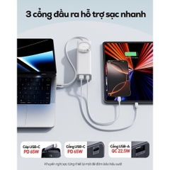 Sạc dự phòng iWALK LinkPod Reel 20000mAh – Sạc nhanh 65W – Cáp USB-C rút gọn – Sạc laptop