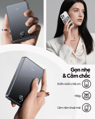 Sạc dự phòng iWALK PowerSlim 10000 10000mAh – Sạc không dây QI 2.0 – Từ tính MagSafe – Sạc nhanh 30W – LCD