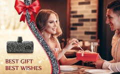 Sạc Dự Phòng Lấp Lánh iWALK – 4500mAh, 2 Cổng Lightning & USB-C, Đính Đá Sang Trọng, Nhỏ Gọn Như Thỏi Son