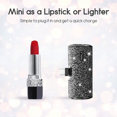 Sạc Dự Phòng Lấp Lánh iWALK – 4500mAh, 2 Cổng Lightning & USB-C, Đính Đá Sang Trọng, Nhỏ Gọn Như Thỏi Son