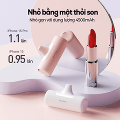 Sạc dự phòng iWALK LinkPod 4Pro 4500mAh Nhỏ Gọn Như Thỏi Son Sạc Nhanh – USB-C & Ligntning - Mini gắn trực tiếp