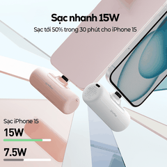 Sạc dự phòng iWALK LinkPod 4Pro 4500mAh Nhỏ Gọn Như Thỏi Son Sạc Nhanh – USB-C & Ligntning - Mini gắn trực tiếp
