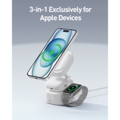 Đế sạc không dây iWALK StandMe Power 3-in-1 – Sạc iPhone Apple Watch AirPods – Gập gọn – Sạc nhanh 15W