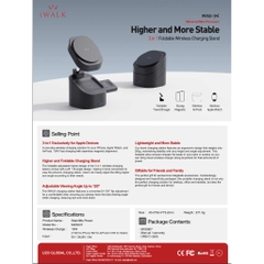 Đế sạc không dây iWALK StandMe Power 3-in-1 – Sạc iPhone Apple Watch AirPods – Gập gọn – Sạc nhanh 15W