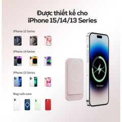 Sạc dự phòng iWALK PowerGrip Slim 5000mAh – Sạc không dây từ tính 15W – Siêu mỏng – LED hiển thị