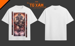 Áo thun hình xăm – Ganesha – unisex form rộng tay lỡ, cotton 100% 250gsm, in DTG siêu thoáng, tattoo art cao cấp, độc quyền Master Tú Đen